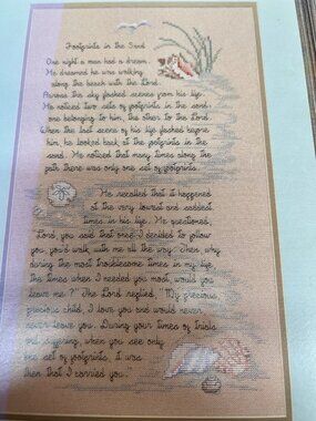 Footprints In The Sand Cross-Stitch Pattern By Anne Van Wagner Young